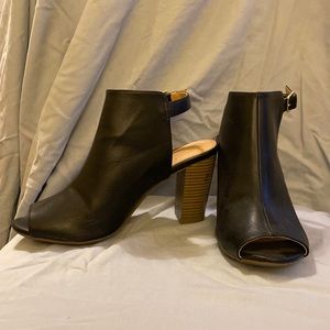 Black and Brown Open Toed Heels